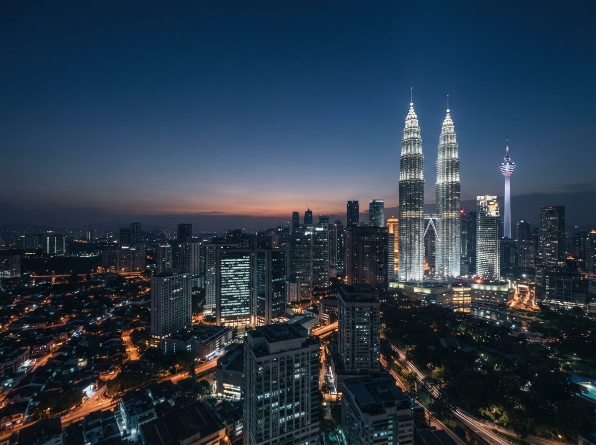 Kuala Lumpur city skyline at dusk